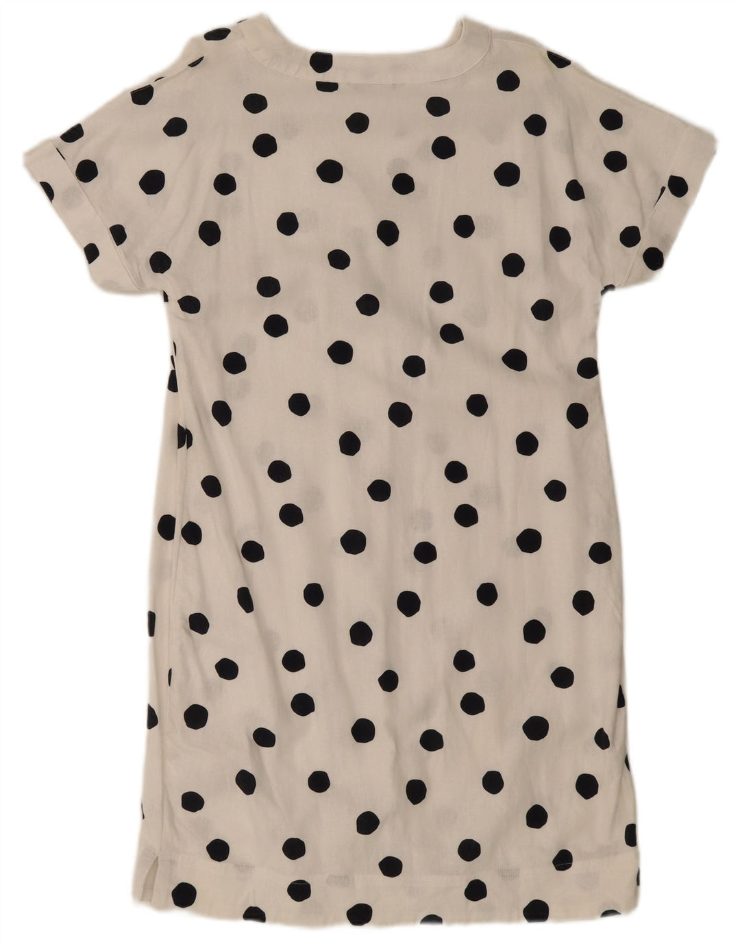 Marks & Spencer Robe trapèze pour femme UK 44, lin blanc à pois moyen