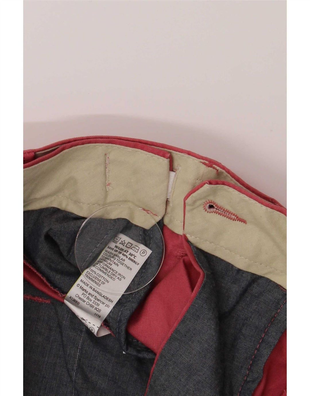 Marks & Spencer Short chino coupe classique W32 pour homme en coton rose moyen