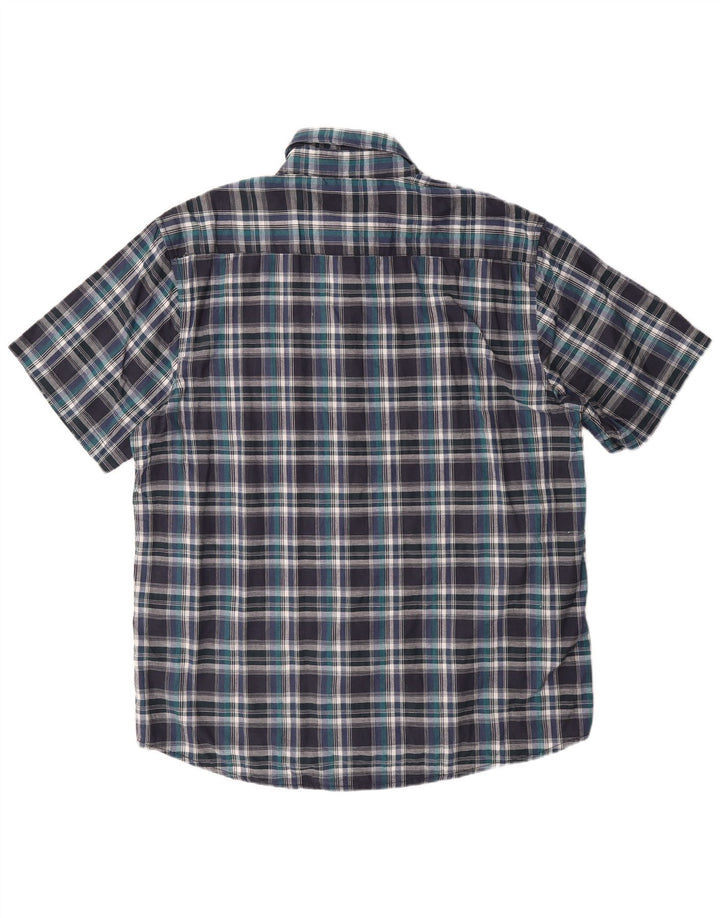 Avirex Chemise à manches courtes pour homme 2XL en coton à carreaux bleu marine