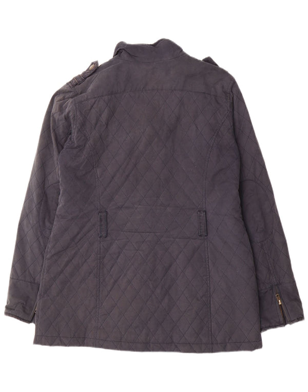 CREW CLOTHING Veste matelassée militaire pour femme UK 14 Grand coton bleu marine