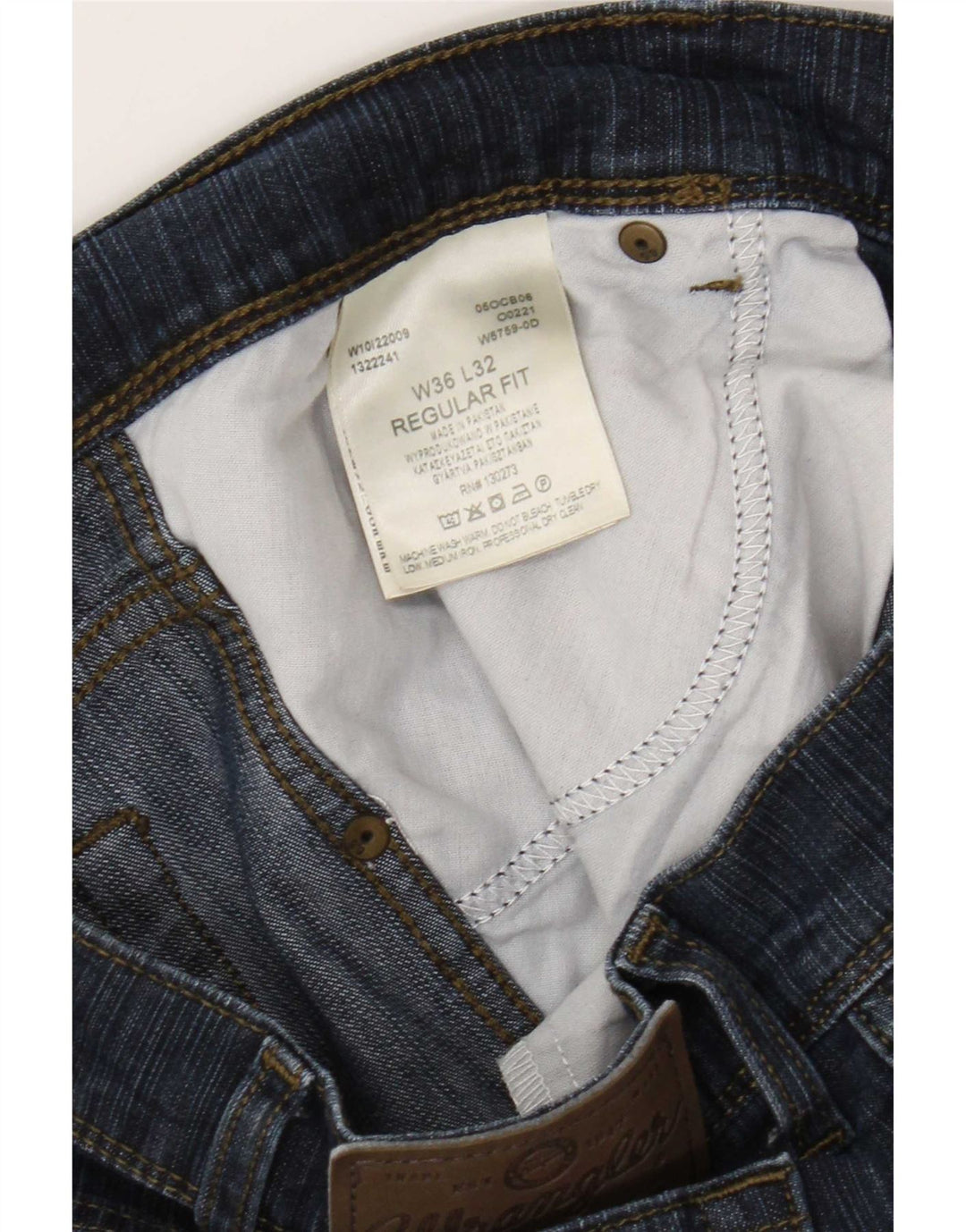 Wrangler Jean droit coupe droite W36 L32 en coton bleu pour homme