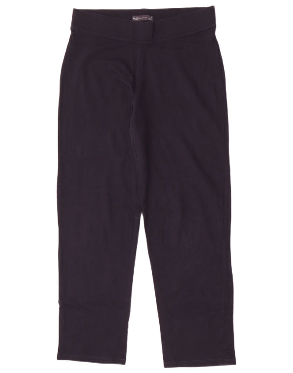 Marks & Spencer Pantalon de survêtement pour femme UK 12 Bleu marine moyen Coton