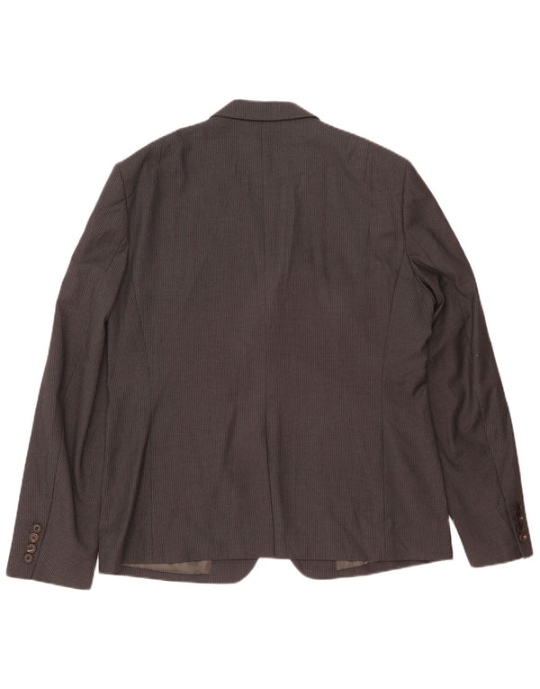 All Saints Veste blazer à 2 boutons pour homme UK 42 XL Gris à fines rayures