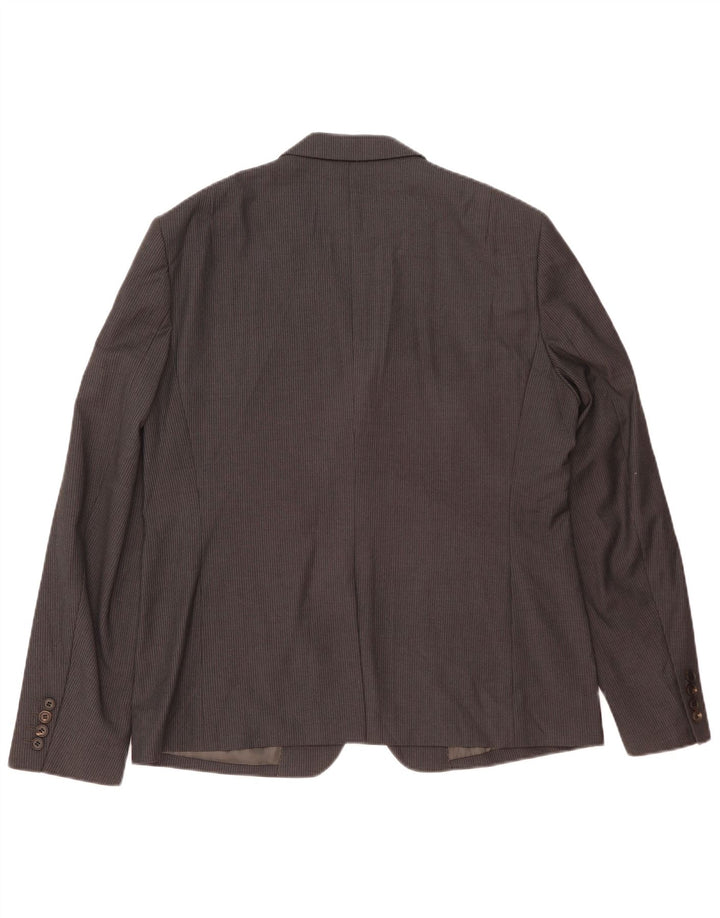 All Saints Veste blazer à 2 boutons pour homme UK 42 XL Gris à fines rayures