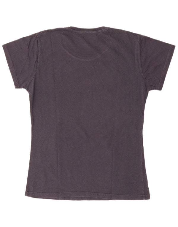 Hard Rock Cafe Womens Lisbon Graphic T-Shirt Top UK 14 Large Gris Coton