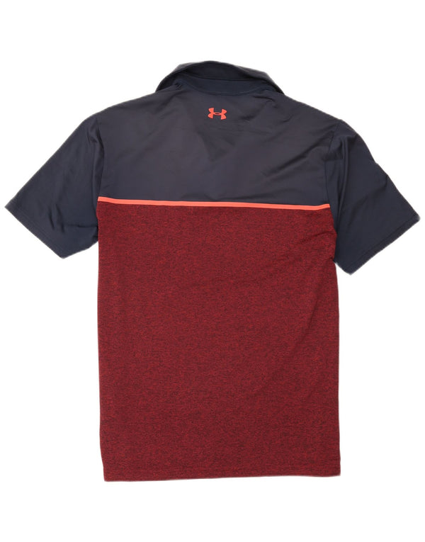Under Armour Polo Homme Large Bordeaux Colourblock Polyester