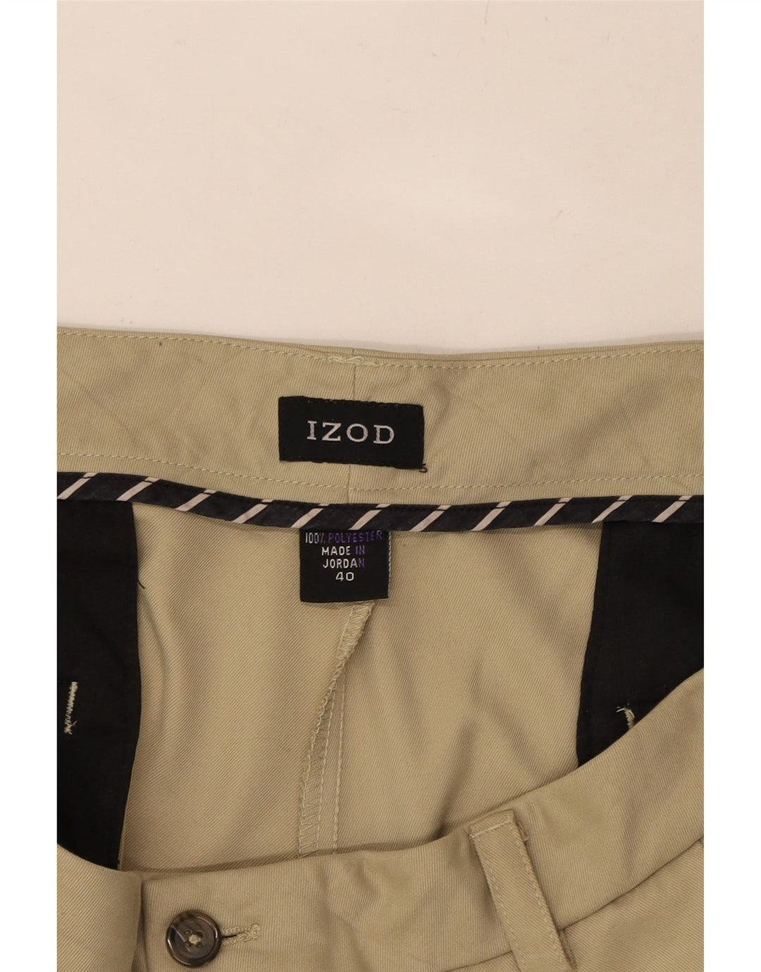 IZOD Mens Chino Shorts W40 XL Beige Polyester Vintage Izod and Second-Hand Izod from Messina Hembry 