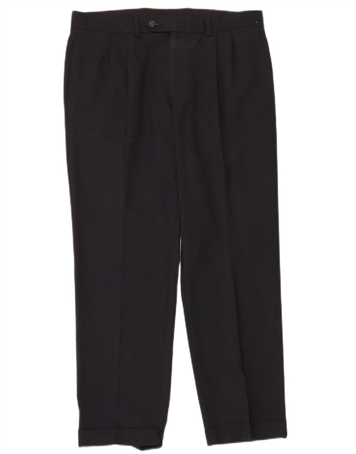 RALPH LAUREN Pantalon de costume à chevilles confort total pour homme W34 L30 Noir
