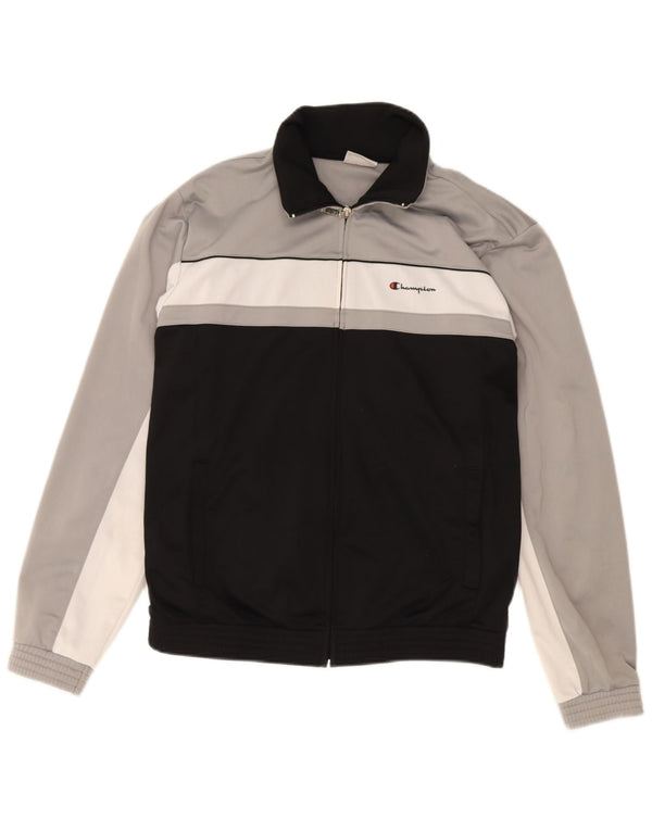 Champion Veste de survêtement pour homme Large Noir Colorblock Polyester