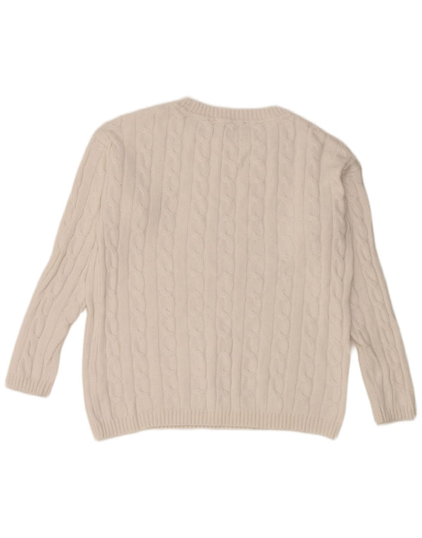 Crew Clothing Pull col bateau pour femme UK 12 en coton blanc moyen