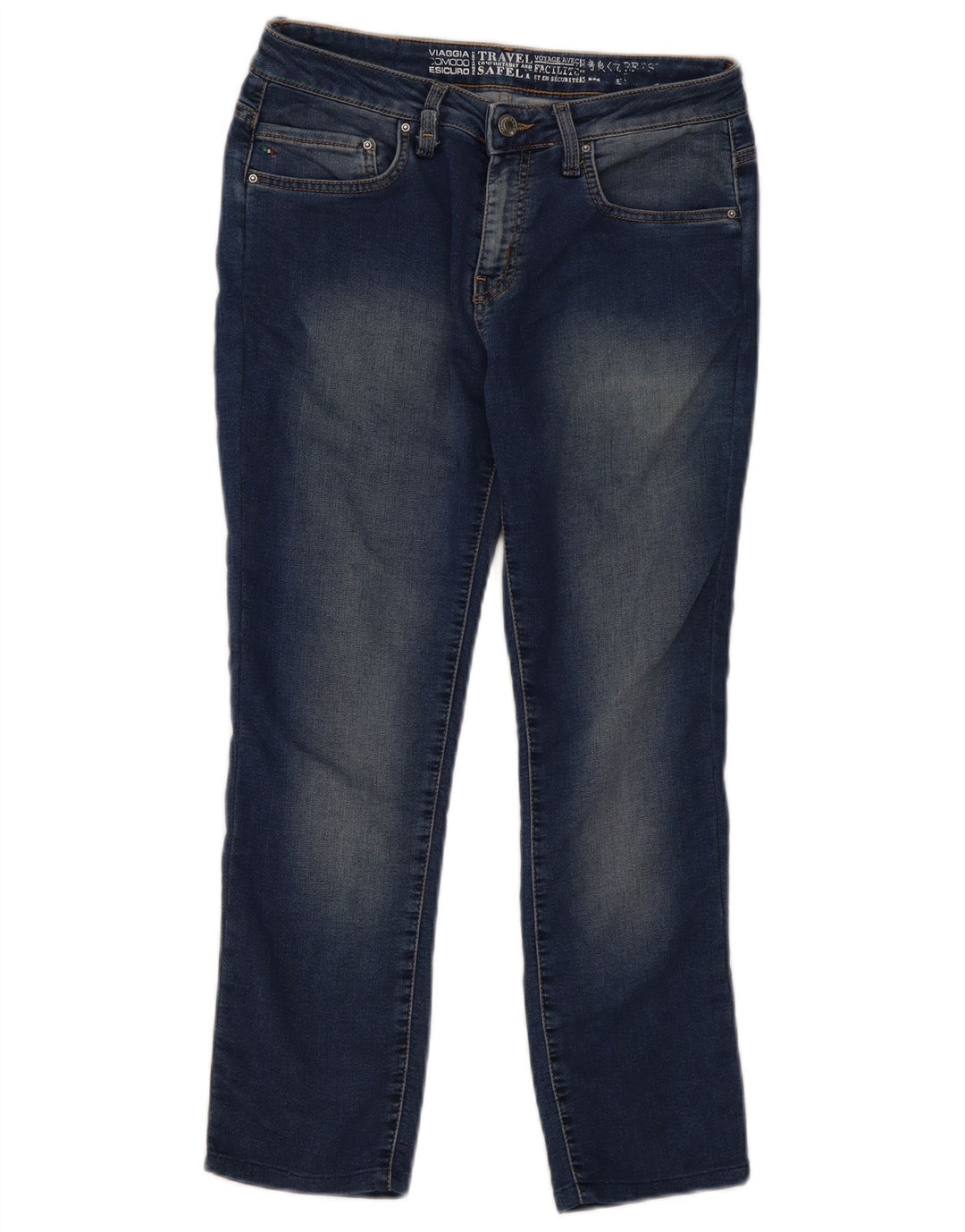 Carrera Jean Slim Crop Femme W30 L25 Bleu Marine Coton