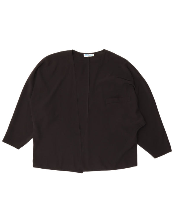 vintage Femme Coupe décontractée Cardigan Top IT 46 Grand Acétate Noir