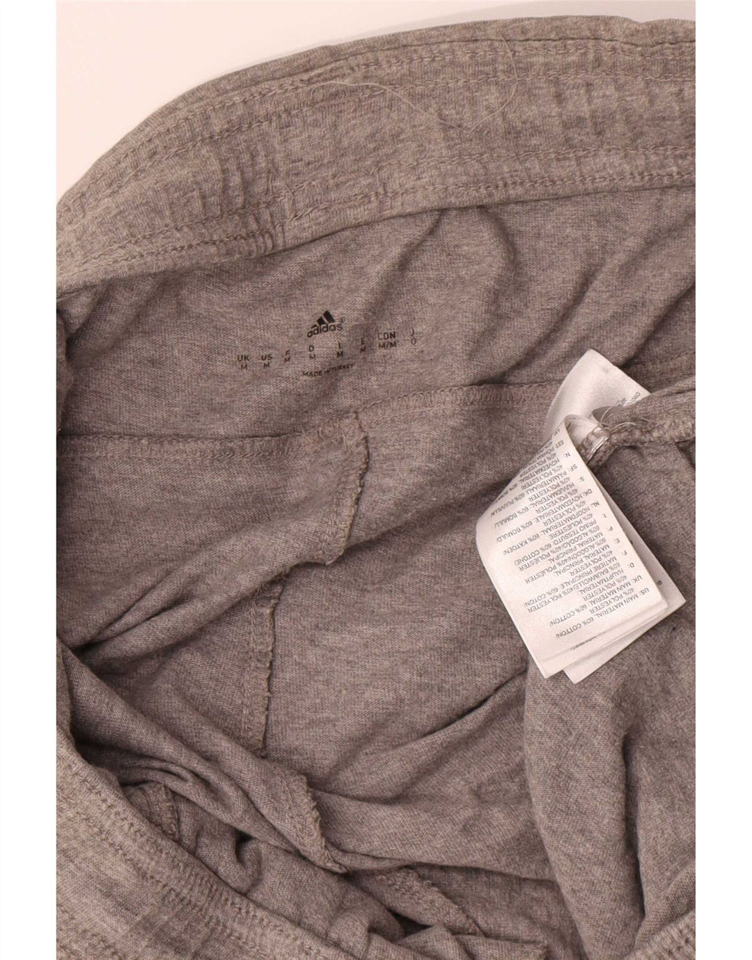 Adidas Short de Sport Graphique Homme Gris Moyen Coton Chiné