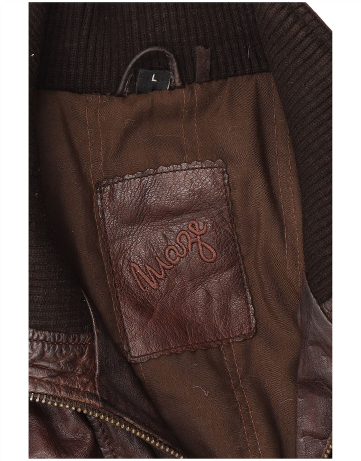 MAZE Veste en cuir pour homme UK 40 Grand cuir marron