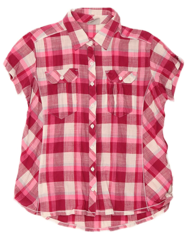 Columbia Chemise à manches courtes pour femme UK 18 XL Rose à carreaux en coton