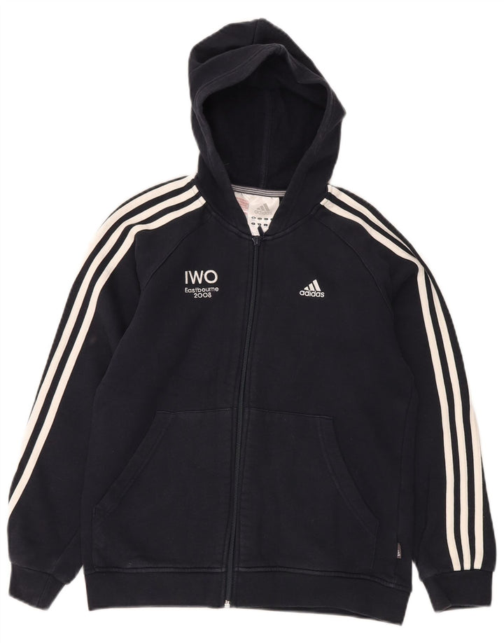 ADIDAS Pull à capuche zippé garçon 11-12 ans Bleu marine Coton