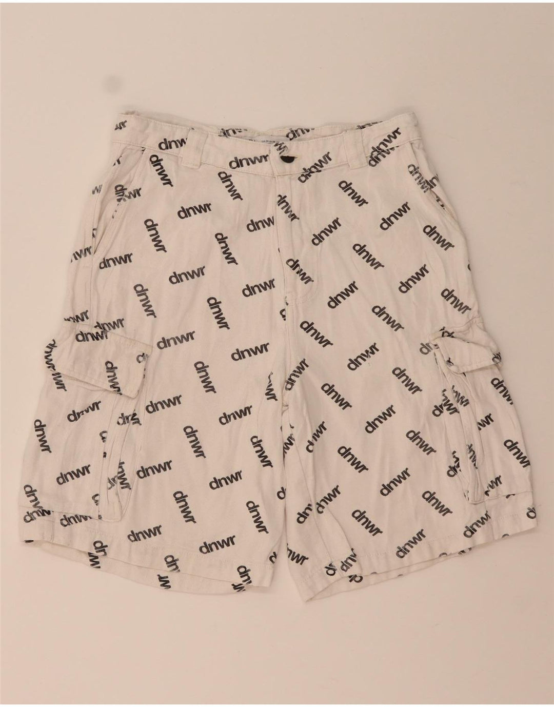 Zara Short cargo graphique pour homme EU 38 Small W30 Blanc
