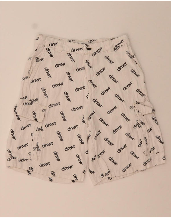 Zara Short cargo graphique pour homme EU 38 Small W30 Blanc