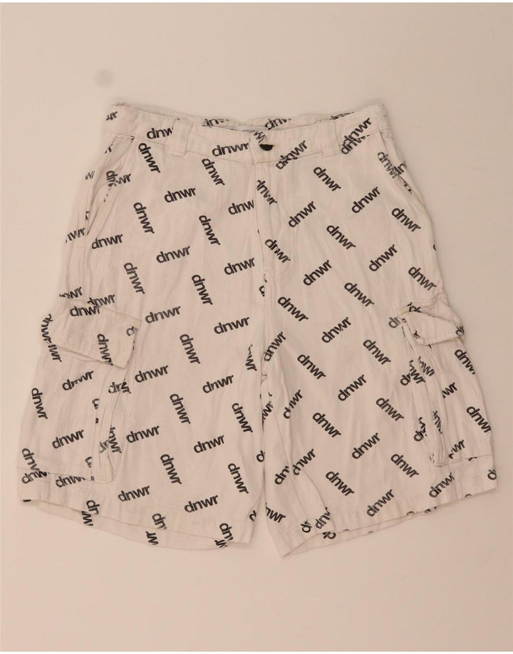Zara Short cargo graphique pour homme EU 38 Small W30 Blanc