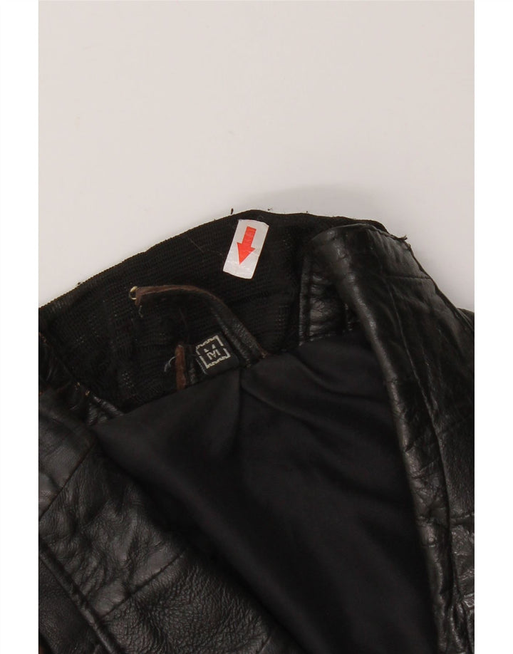 Veste en cuir Bomber femme vintage UK 12 Cuir noir moyen