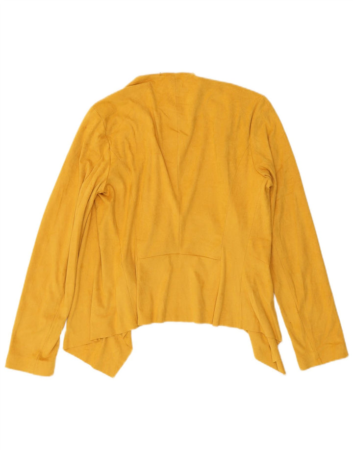 Zara Femme Cardigan Top UK 10 Petit Jaune Polyester