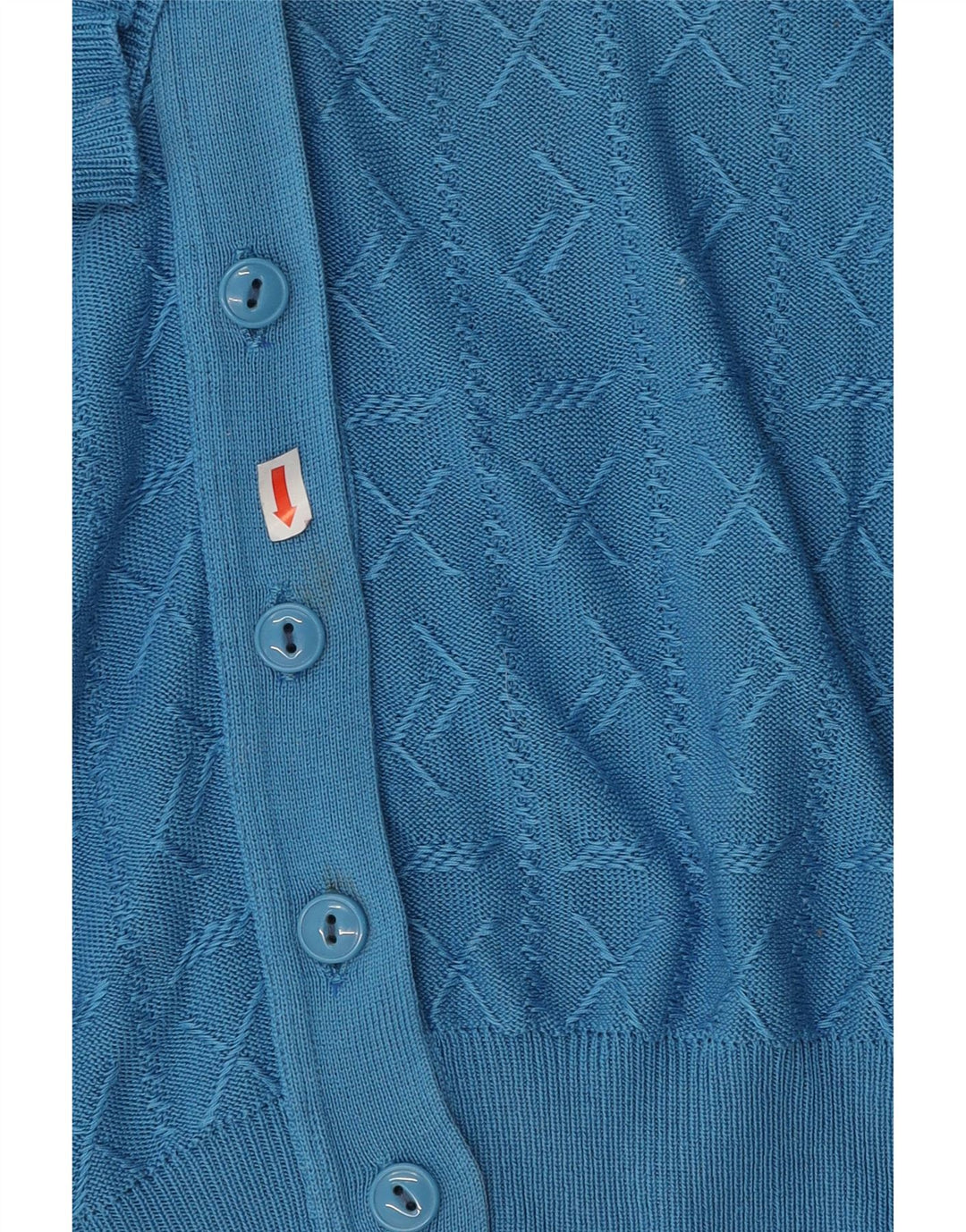 VINTAGE Womens Short Sleeve Cardigan Sweater UK 14 Medium Blue