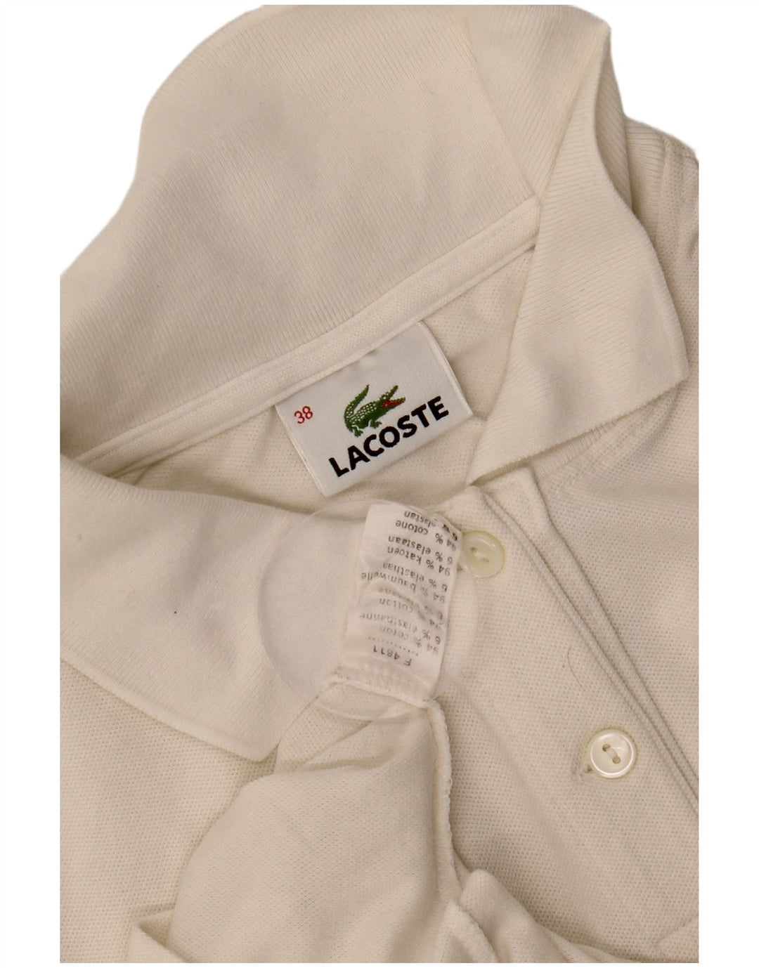 LACOSTE Polo Femme Taille 38 Coton Blanc Moyen