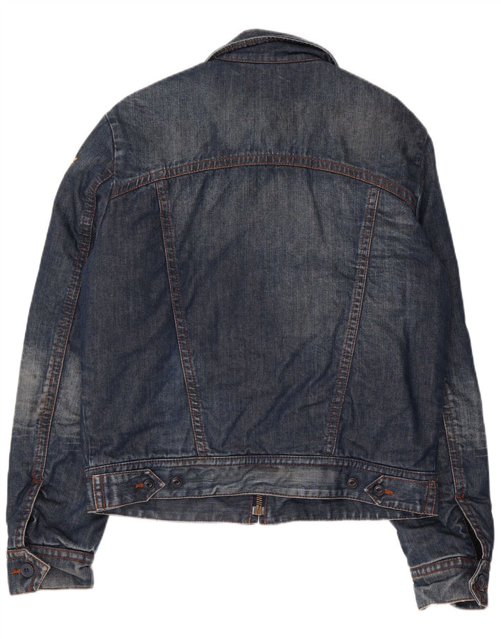 REPLAY Veste en Jean Femme UK 16 Large Bleu Marine Coton
