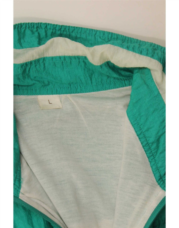 vintage Mens Loose Fit Survêtement Top Veste Grand Vert