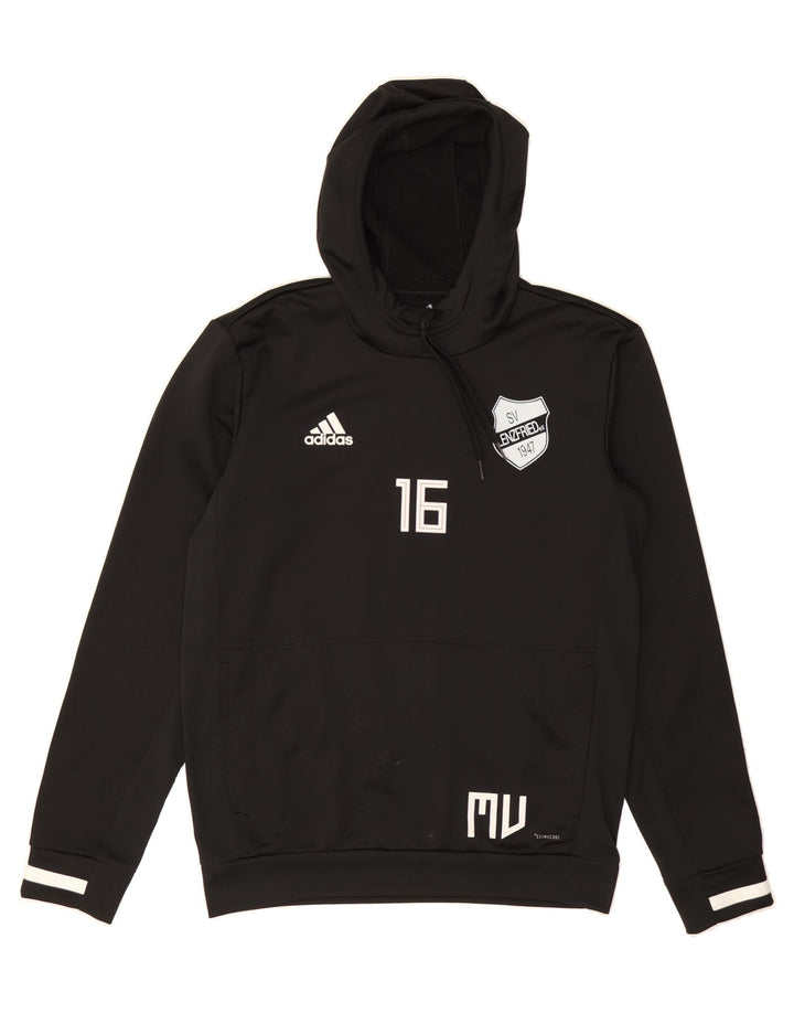 ADIDAS Mens Climacool Graphic Hoodie Jumper Medium Black Polyester Vintage Adidas and Second-Hand Adidas from Messina Hembry 
