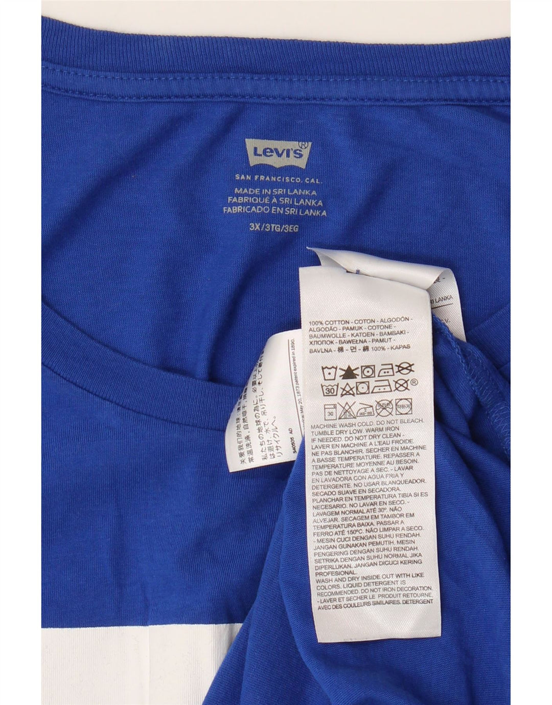 Levi's T-Shirt Graphique Homme 3XL Bleu Coton