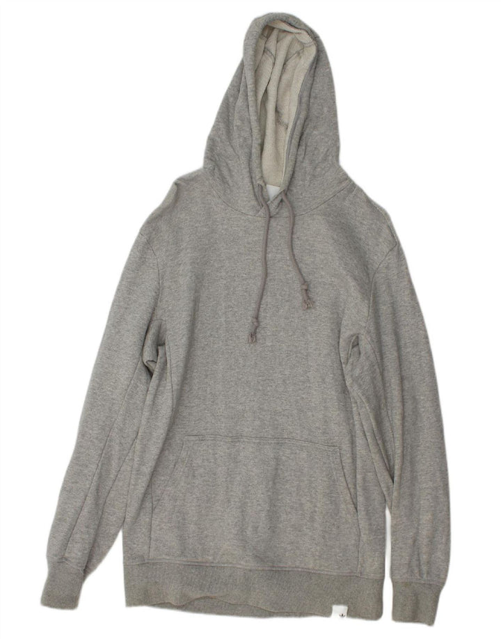 ADIDAS Mens Hoodie Jumper Small Grey Cotton