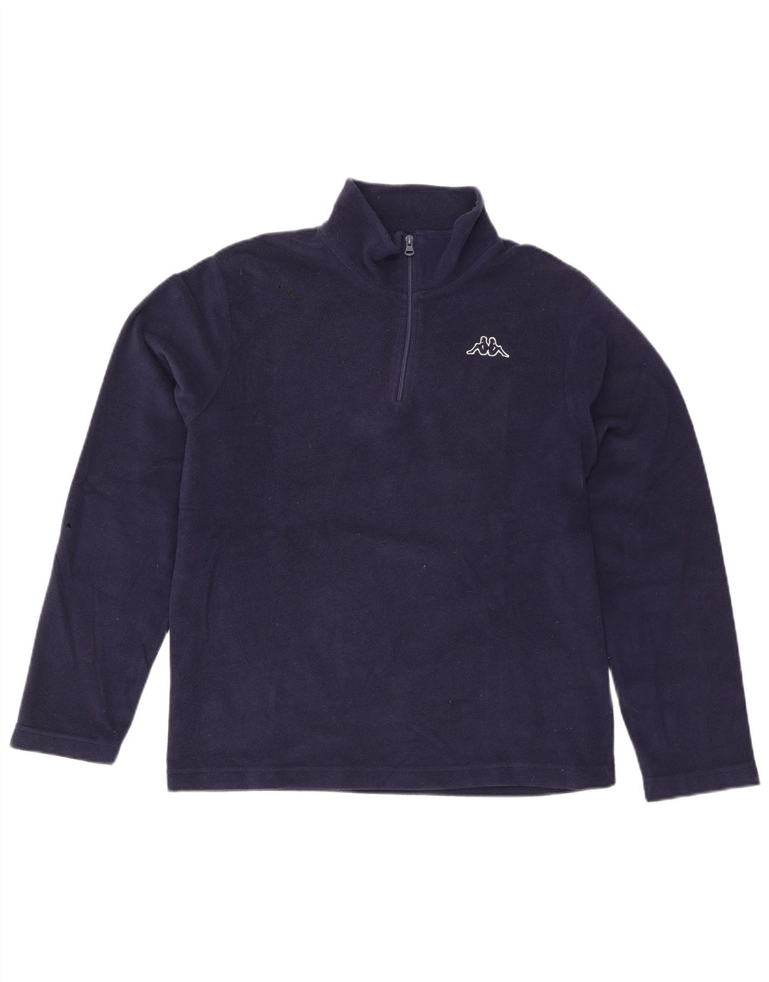 Kappa Pull polaire à col zippé pour homme, grand, bleu marine, polyester