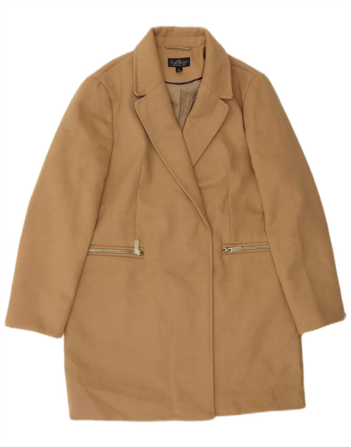 Topshop Manteau ouvert pour femme UK 10 Small Beige Polyester