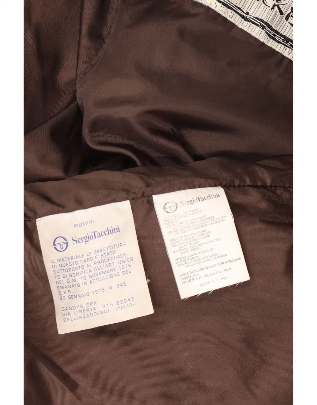 Sergio Tacchini Veste matelassée coupe ample pour femme UK 14 Marron moyen Polyamide