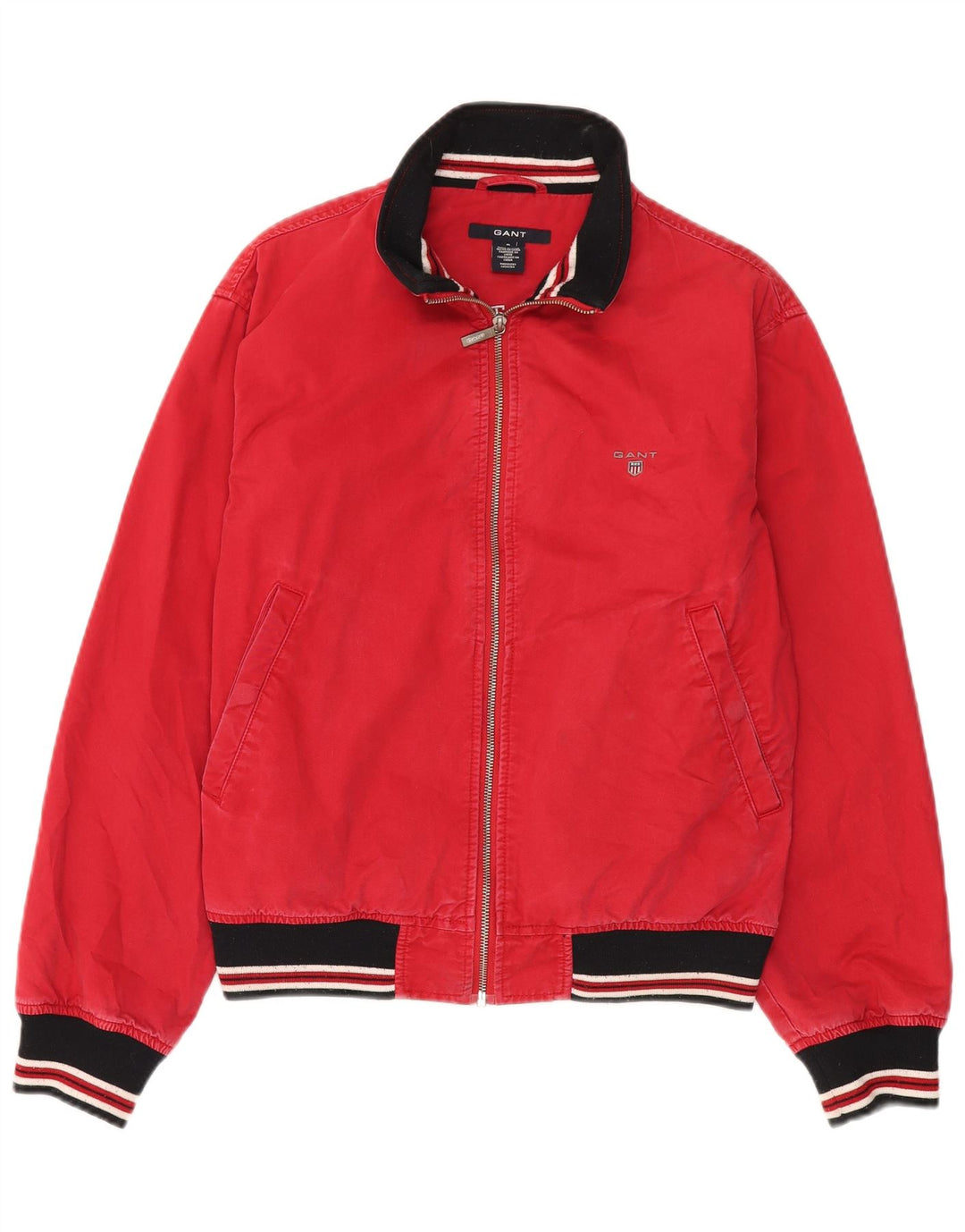 Gant Veste Bomber Homme UK 36 Petit Coton Colorblock Rouge