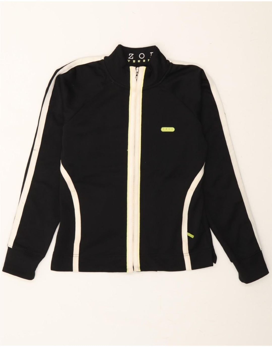 IZOD Womens Tracksuit Top Jacket UK 10 Small Black Colourblock Cotton Vintage Izod and Second-Hand Izod from Messina Hembry 