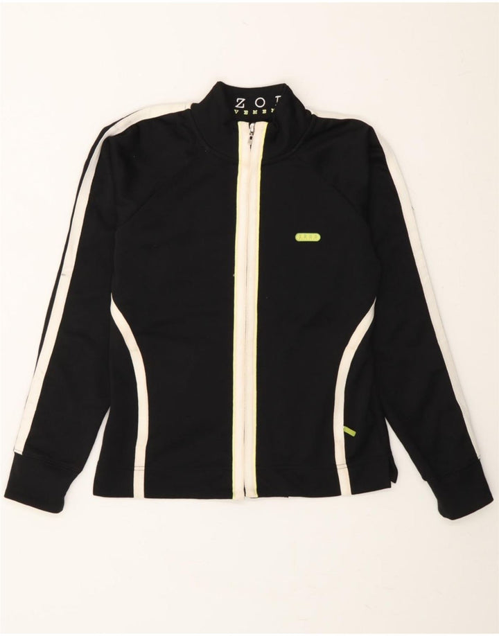 IZOD Womens Tracksuit Top Jacket UK 10 Small Black Colourblock Cotton Vintage Izod and Second-Hand Izod from Messina Hembry 