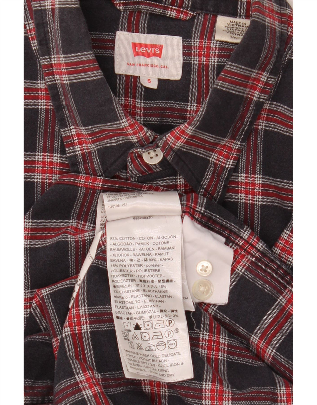 Levi's Chemise Homme Petit Carreau Bleu Marine Coton