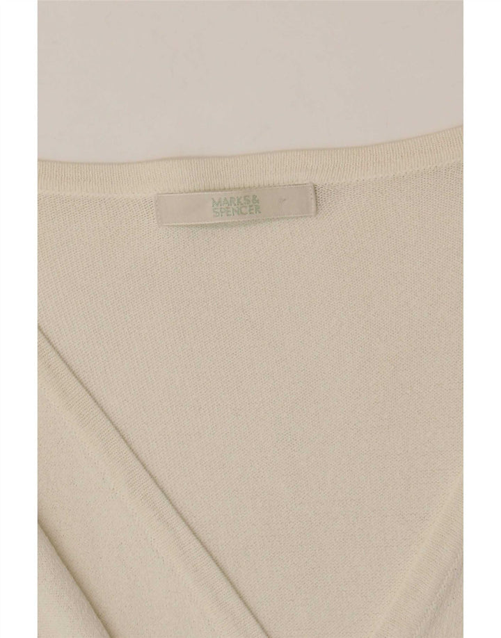 Marks & Spencer Cardigan pour femme UK 10 Small Blanc cassé
