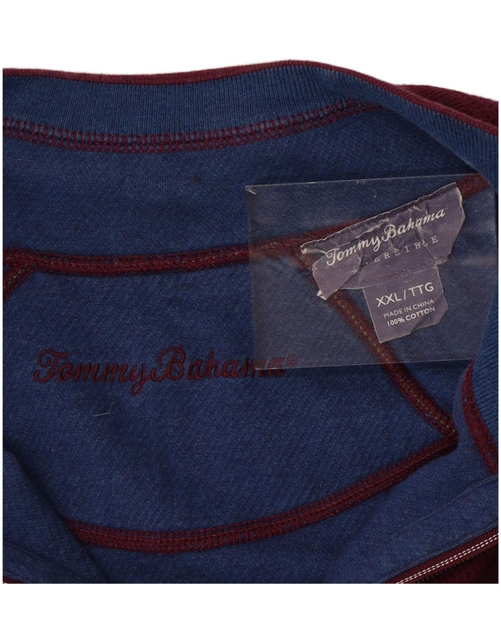 TOMMY BAHAMA Sweat-shirt à col zippé pour homme 2XL Violet Coton