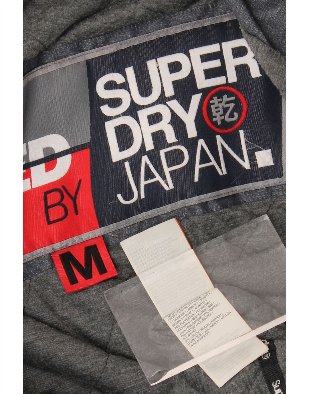 SUPERDRY Veste coupe-vent à capuche pour hommes UK 38 Gris Moyen Polyester