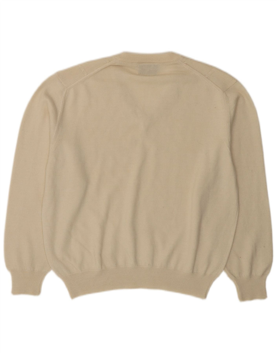 BIBO Femme Pull Col V IT 50 XL Laine Blanc Cassé