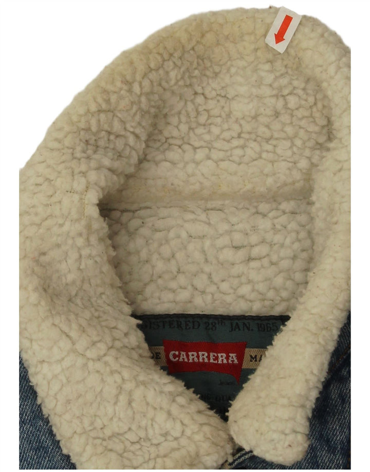 Carrera Veste en Jean Sherpa Homme UK 38 Bleu Moyen Polyester