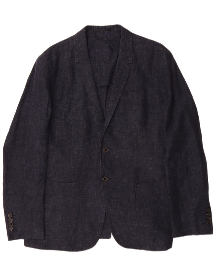 Cos Veste Blazer 2 Boutons Homme EU 50 Grand Lin Bleu Marine