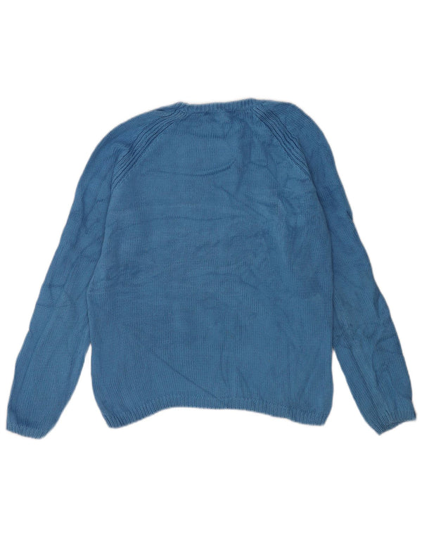 Marks & Spencer Pull col bateau pour femme UK 8 Small Bleu Coton