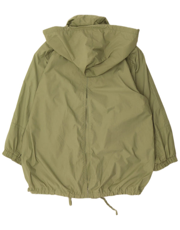 Gallery Veste de pluie surdimensionnée à capuche pour femme UK 12 Vert moyen Polyester