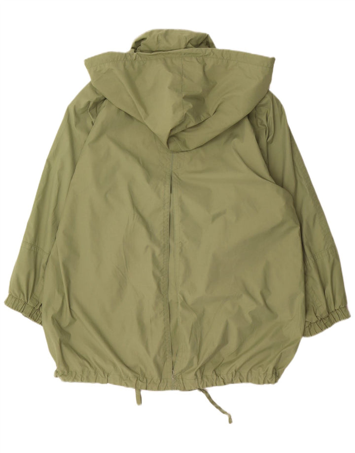 Gallery Veste de pluie surdimensionnée à capuche pour femme UK 12 Vert moyen Polyester