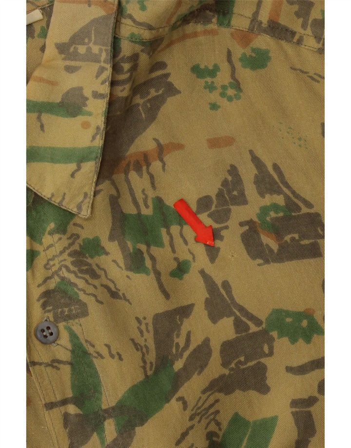 Ozone Chemise à Motifs Abstraits Homme Jaune Moyen Viscose