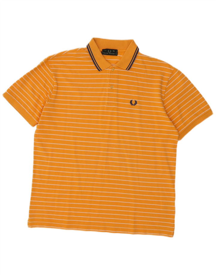 Fred Perry Polo Homme XL Orange Rayé Coton